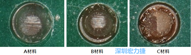 圖14- 冷球拉力試驗后，光學顯微鏡下的失效模式