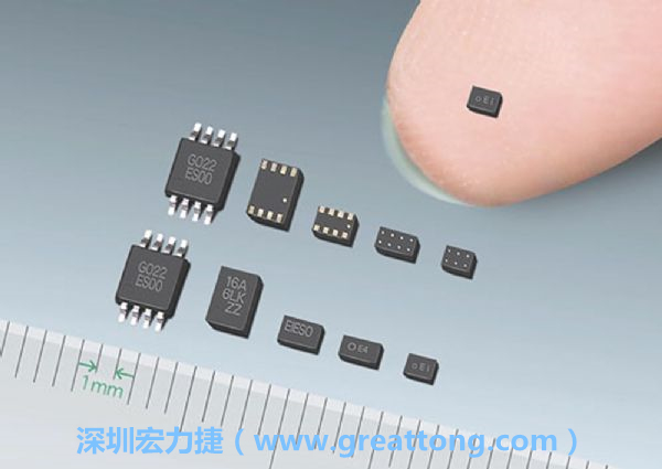 常規(guī)IC與WLP制作的封裝設(shè)計(jì)元件，尺寸有極大的差異，WLP僅需晶粒尺寸就有相同的電氣特性。