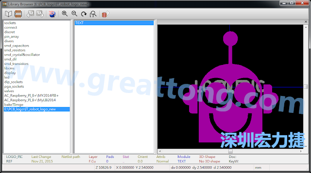 目前這個Library IT_robot_logo_new.mod 只有一個footprint。如何增加更多footprint 到這個library 中呢?