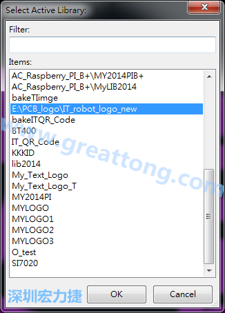 若要存到另外一個library 里， 要點選在File->Current library 重新再選擇Active Library， 就可以點選 File->Save Module in Acitve library 