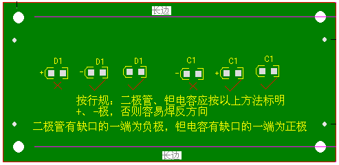 關于二極管、鉭電容的極性標注